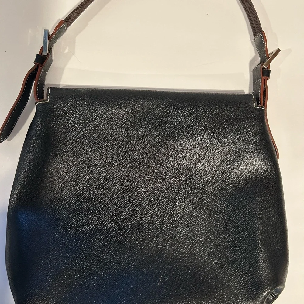 Un Apres-Midi De Chien Paris Black Leather Handbag Purse Hot Pink Interior - Picture 2 of 5